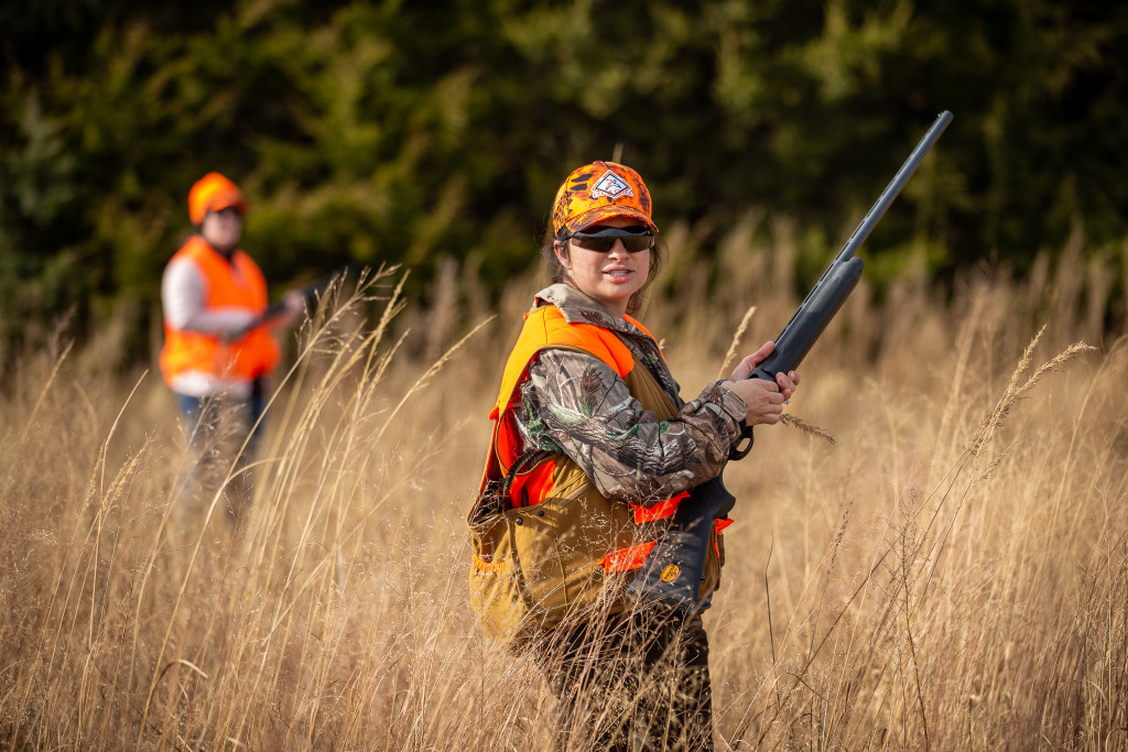 Two women upland hunting.