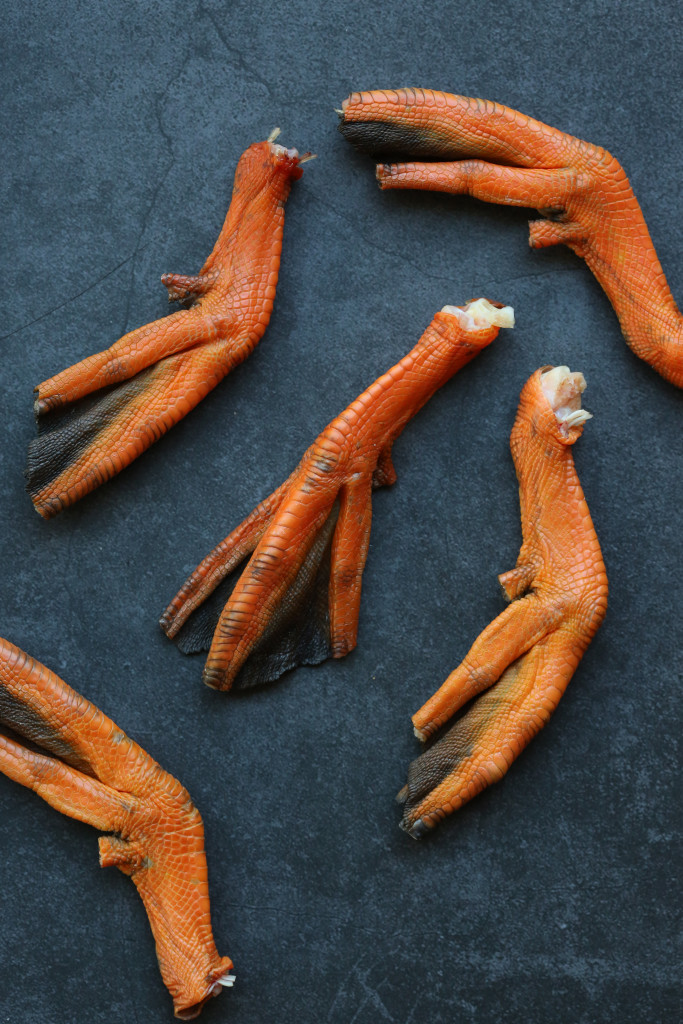 Duck feet as dog treats.