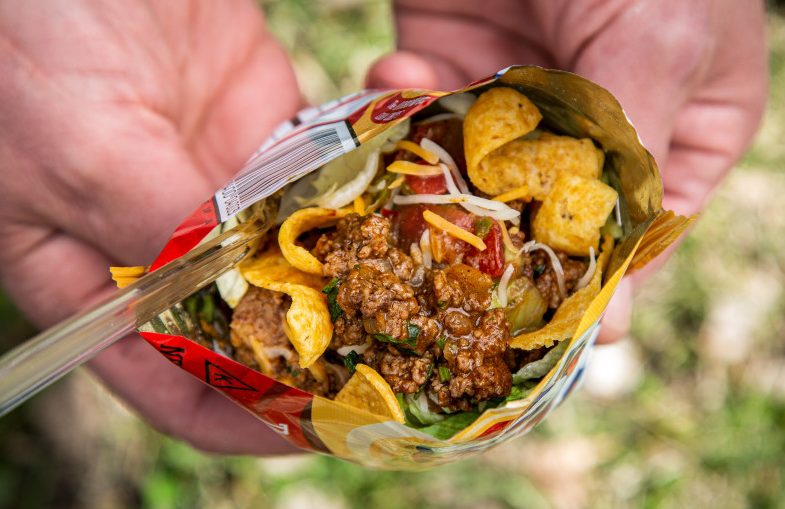 “Walking tacos” are less messy to serve and eat than traditional tacos.