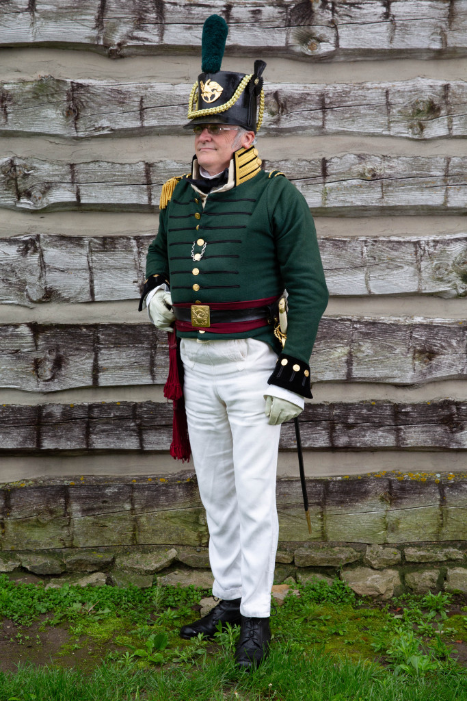 A volunteer portraying a captain at Fort Atkinson.