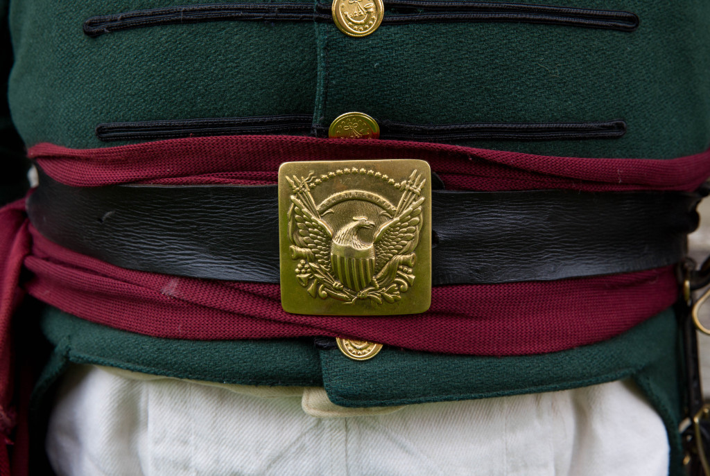 A belt worn by a living history volunteer.