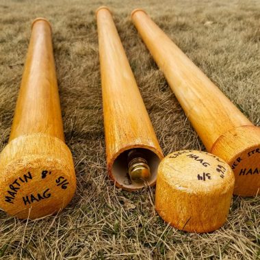 Fishing rod cases made with PVC pipes.