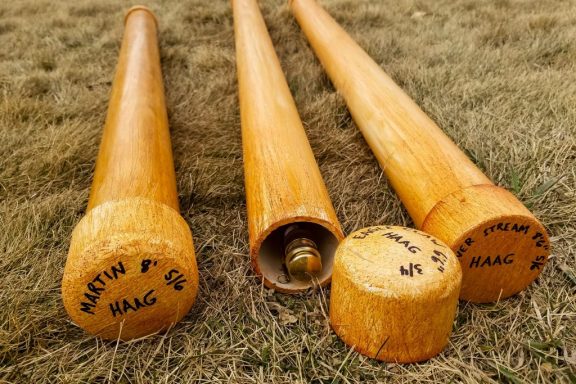 Fishing rod cases made with PVC pipes.