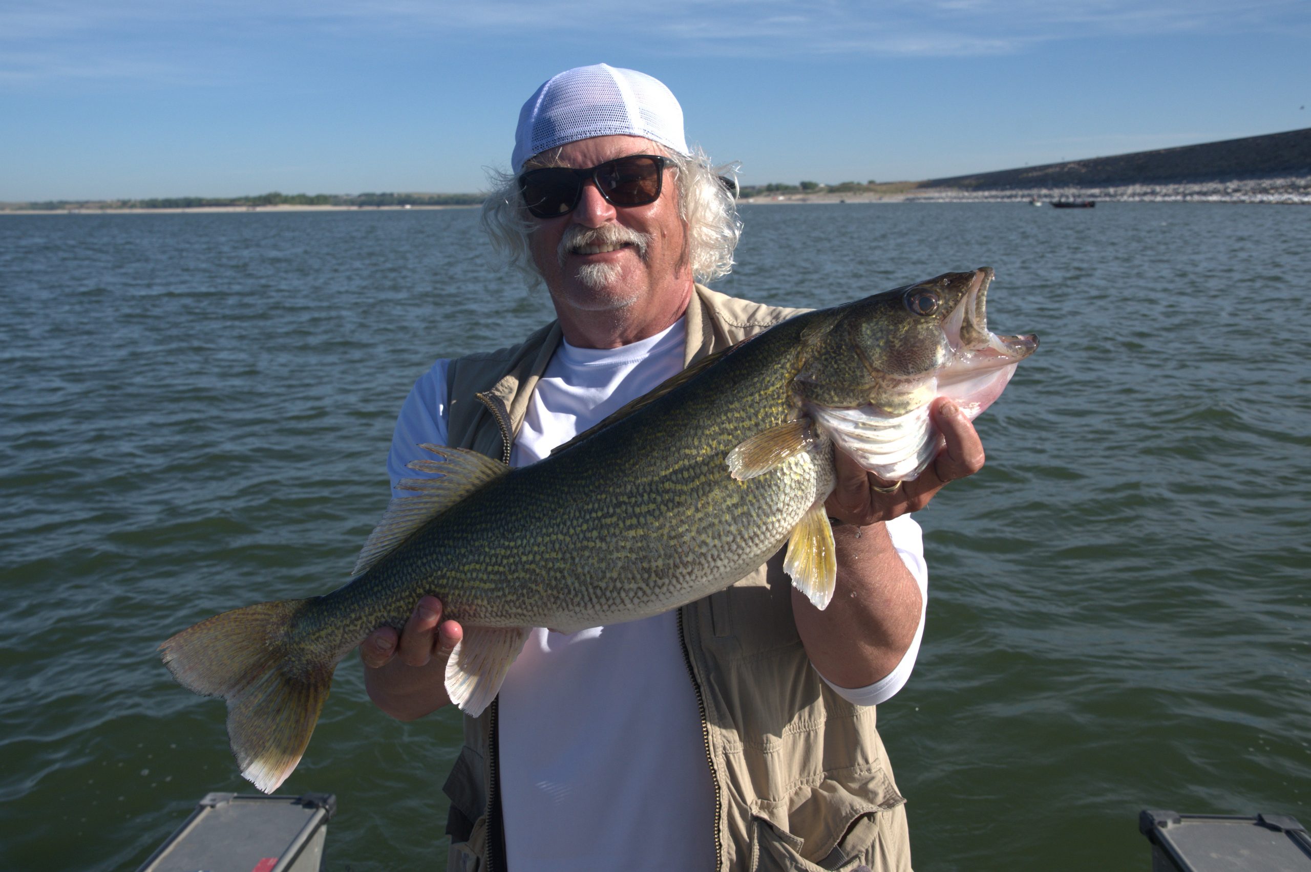 A man caught a walleye at Lake McConaughy.