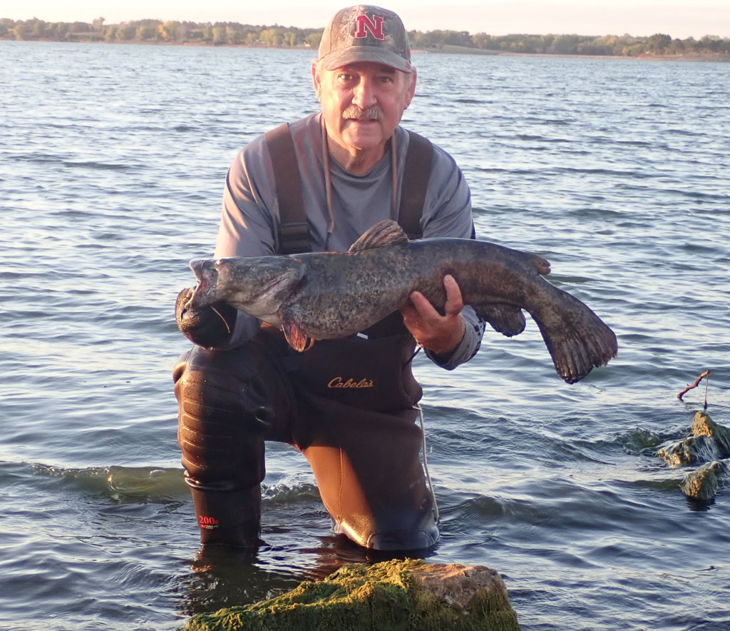 Daryl Bauer with a flathead catfish.