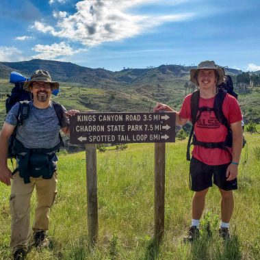 Justin and Sawyer Haag on the Pine Ridge Trail