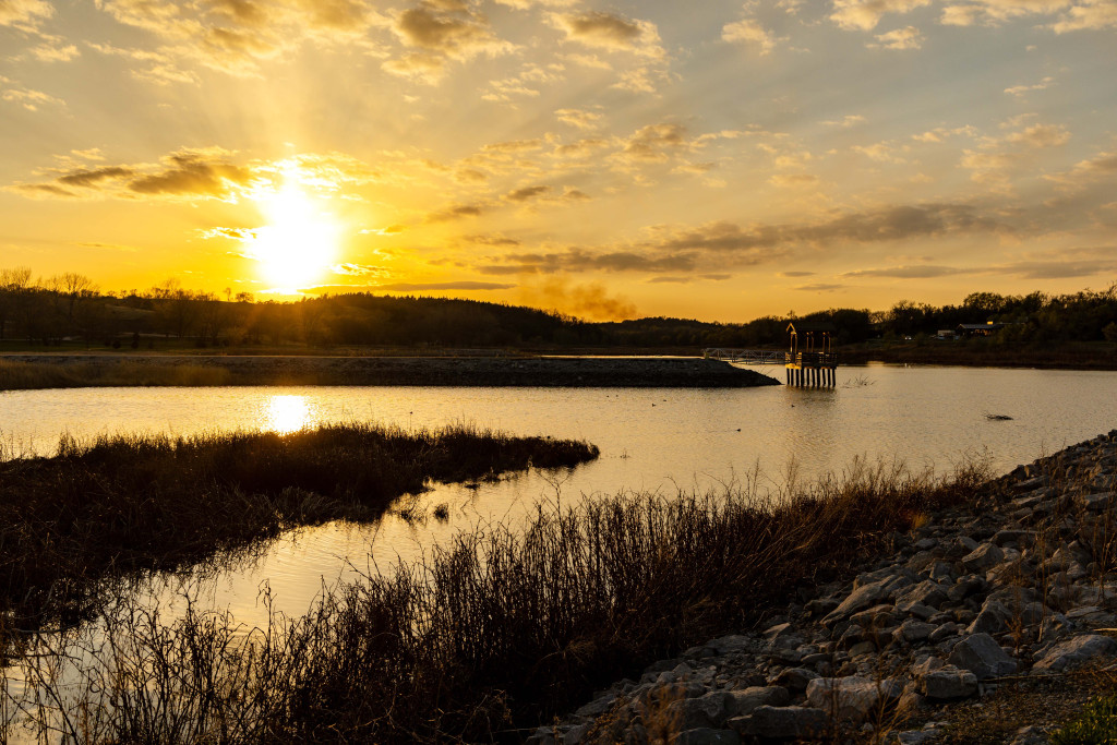 Sunset on the water at Summit Lake in Tekamah. 