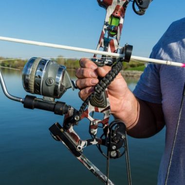 close-up of an American Eagle bowfishing bow