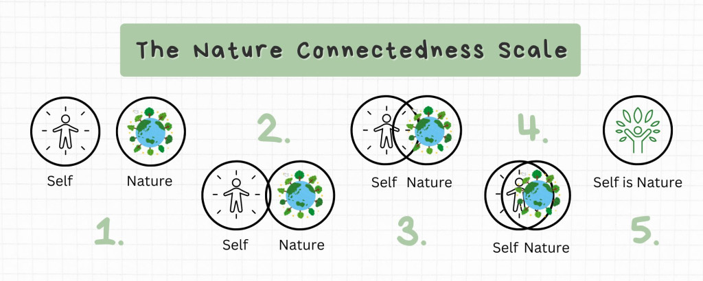 Information graphic showing human connection to natiure in different combinations