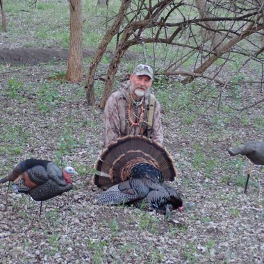 Daryl Bauer with a turkey he harvested.