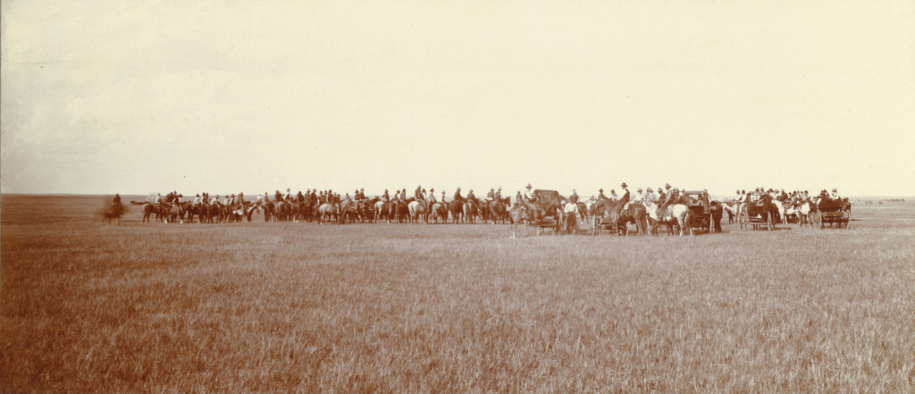 A 1910 Nebraska cattle roundup on the prairie.