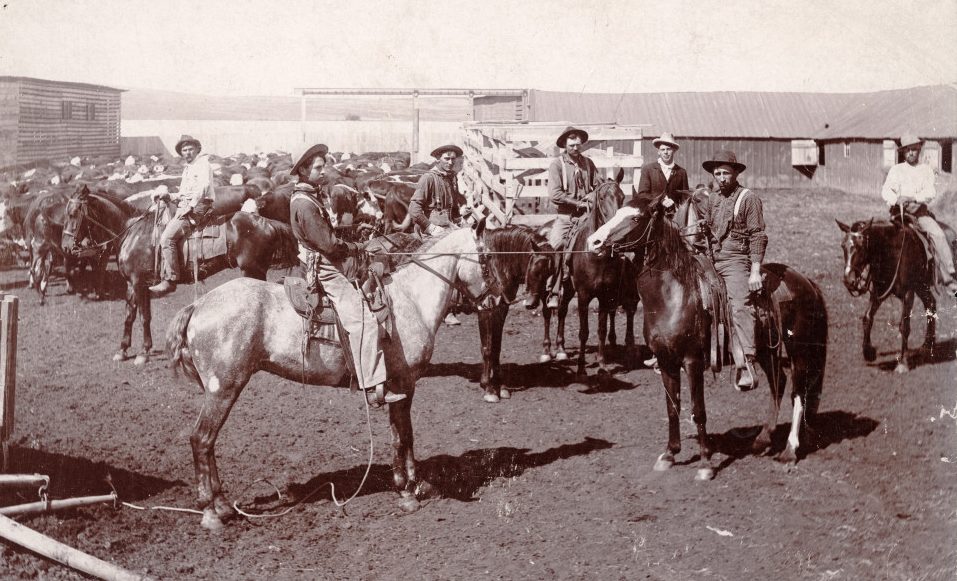 Nebraska cowboys at Round Valley in Custer County, 1888.