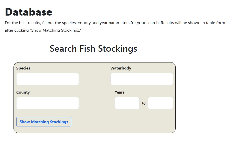 fish stocking database