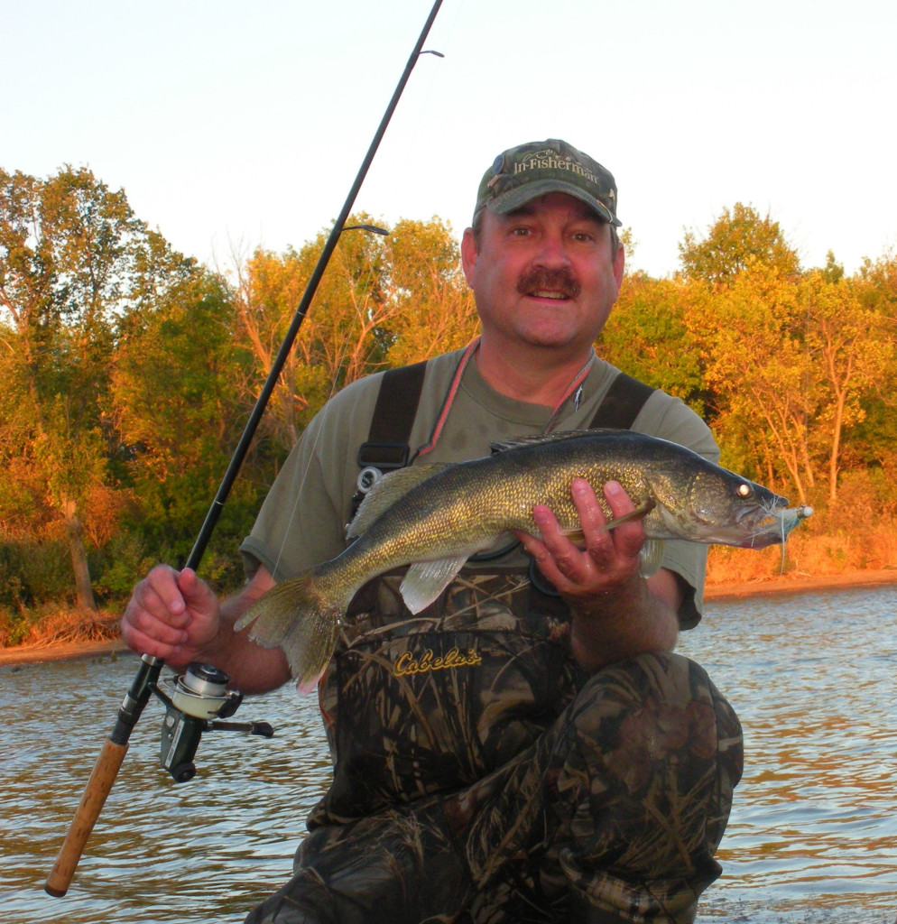 Daryl Bauer catches a walleye on a jig.