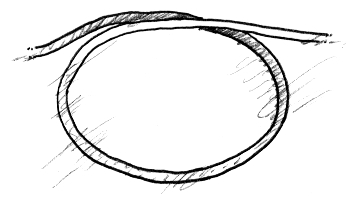 illustration of a fishing wire knot tying instructions