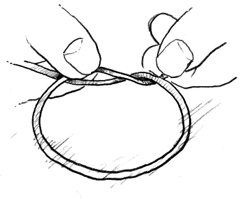 illustration of a fishing wire knot tying instructions