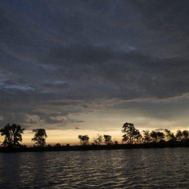 A cloudy sky during the 2017 solar eclipse at Verdon State Recreation Area.