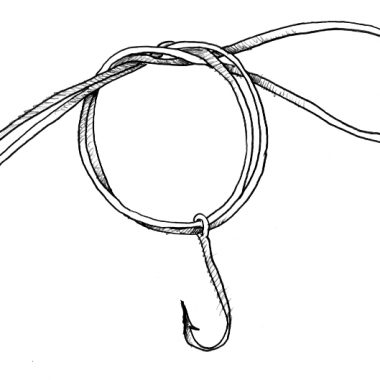 illustration of a fishing wire and hook