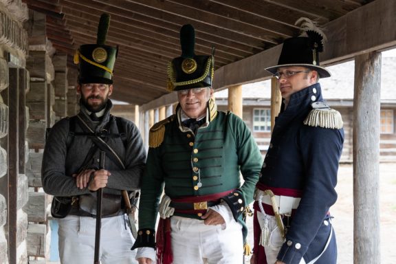 Historical reenactors at Fort Atkinson State Historical Park.